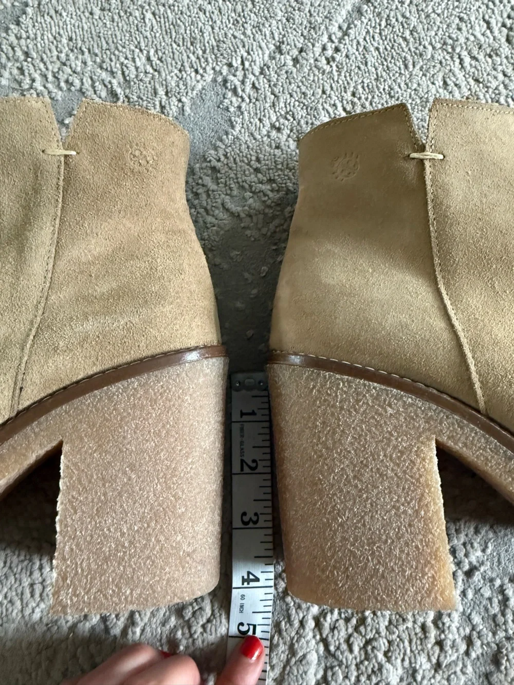 Yokono Gela ankle boots Leather suede Tan block heel 40 9 9.5
